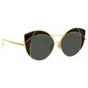 Linda Farrow - 856 C1 Cat Eye Sunglasses - Yellow Gold and Translucent Black - Linda Farrow Eyewear