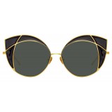 Linda Farrow - 856 C1 Cat Eye Sunglasses - Yellow Gold and Translucent Black - Linda Farrow Eyewear