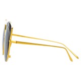 Linda Farrow - 856 C1 Cat Eye Sunglasses - Yellow Gold and Translucent Black - Linda Farrow Eyewear