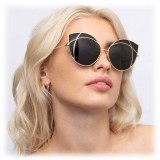 Linda Farrow - 856 C1 Cat Eye Sunglasses - Yellow Gold and Translucent Black - Linda Farrow Eyewear