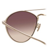 Linda Farrow - 876 C7 Aviator Sunglasses - Light Gold - Linda Farrow Eyewear