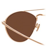 Linda Farrow - 876 C3 Aviator Sunglasses - Rose Gold - Linda Farrow Eyewear