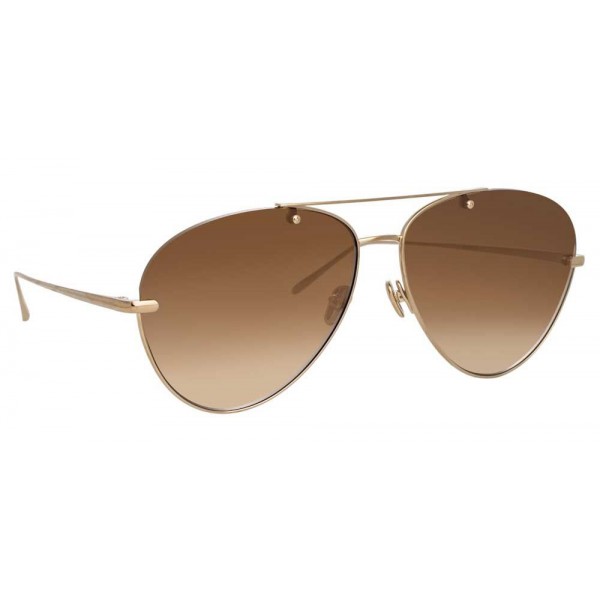 Linda Farrow - Occhiali da Sole Aviator 859 C6 - Oro Chiaro - Linda Farrow Eyewear