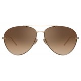 Linda Farrow - Occhiali da Sole Aviator 859 C6 - Oro Chiaro - Linda Farrow Eyewear