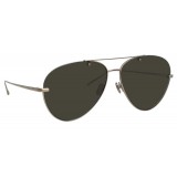 Linda Farrow - Occhiali da Sole Aviator 859 C7 - Oro Bianco - Linda Farrow Eyewear