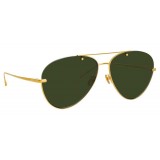 Linda Farrow - Occhiali da Sole Aviator 859 C4 - Oro Giallo - Linda Farrow Eyewear