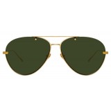 Linda Farrow - Occhiali da Sole Aviator 859 C4 - Oro Giallo - Linda Farrow Eyewear