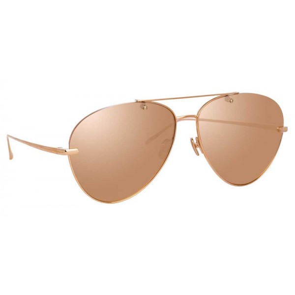 Linda Farrow - Occhiali da Sole Aviator 859 C3 - Oro Rosa - Linda Farrow Eyewear