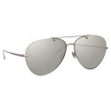 Linda Farrow - Occhiali da Sole Aviator 859 C2 - Oro Bianco - Linda Farrow Eyewear