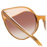 Linda Farrow - 871 C2 Cat Eye Sunglasses - Tobacco Peach - Linda Farrow Eyewear