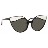 Linda Farrow - 871 C1 Cat Eye Sunglasses - Black White - Linda Farrow Eyewear