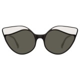 Linda Farrow - 871 C1 Cat Eye Sunglasses - Black White - Linda Farrow Eyewear