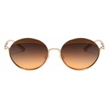 Bulgari - B.ZERO1 - Oval Sunglasses B.Stripe - Semi-Rimeless - Gold - B.ZERO1 Collection - Bulgari Eyewear