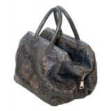 Garage par Reveil - Sally Bag - Python Bag - Black Blue Gold - Handmade in Italy - Luxury High Quality Accessory