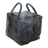 Garage par Reveil - Sally Bag - Python Bag - Black Blue Gold - Handmade in Italy - Luxury High Quality Accessory