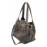 Garage par Reveil - Giada Bag - Python Bag - Brown Black - Handmade in Italy - Luxury High Quality Accessory