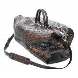 Garage par Reveil - Voyager Bag - Python Bag - Brown Black - Handmade in Italy - Luxury High Quality Accessory