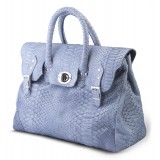 Garage par Reveil - Week End Bag - Python Bag - Light Blue - Handmade in Italy - Luxury High Quality Accessory