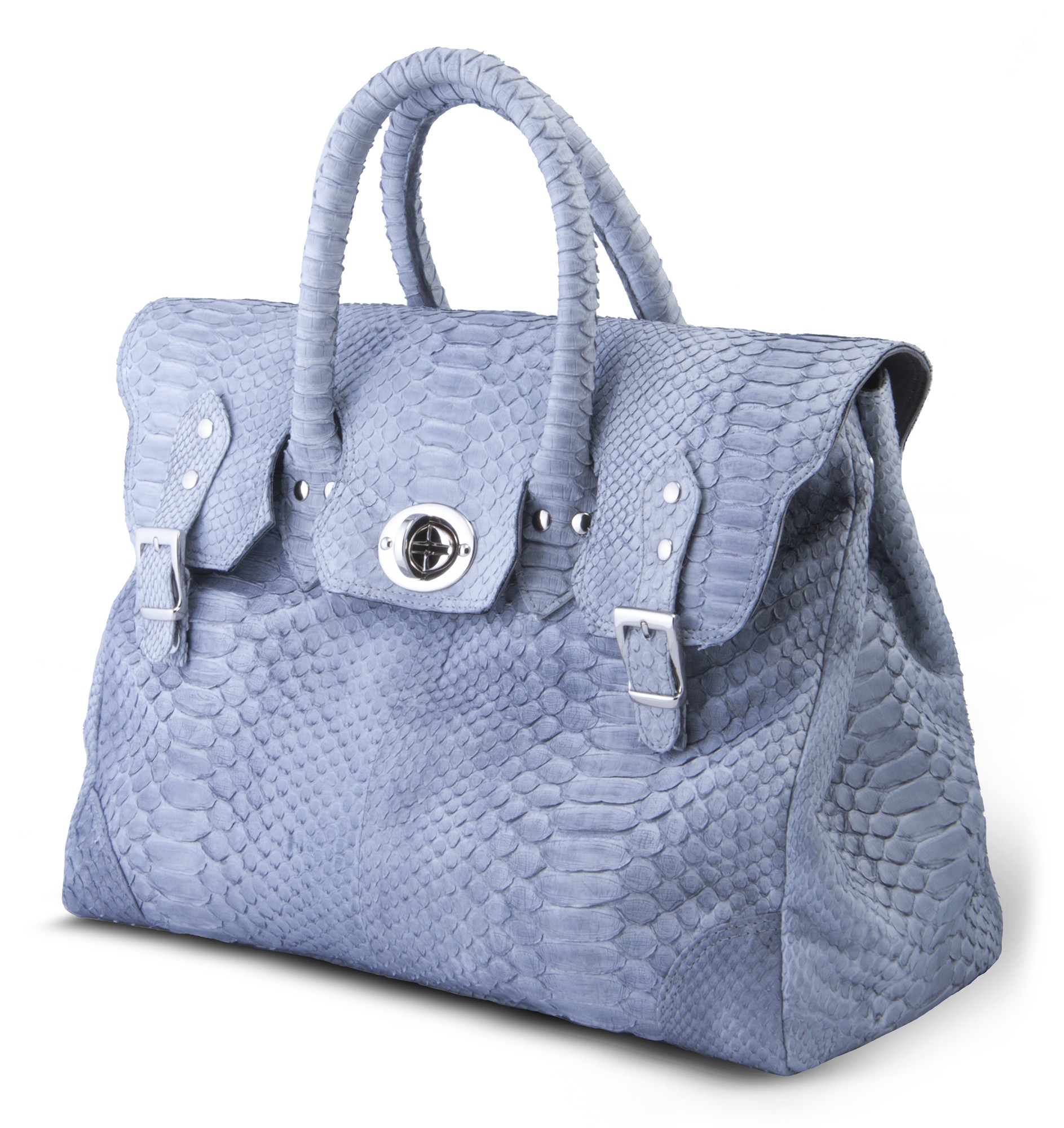 Garage par Reveil - Week End Bag - Python Bag - Light Blue - Handmade in  Italy - Luxury High Quality Accessory - Avvenice