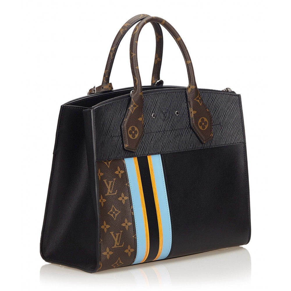 Louis Vuitton 2017 Pre-owned City Steamer mm Tote Bag - Black;Gray