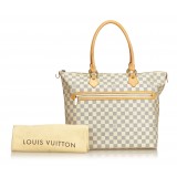 Louis Vuitton Vintage - Damier Azure Saleya GM Bag - Bianco Avorio Blu - Borsa in Pelle e Tela Damier - Alta Qualità Luxury