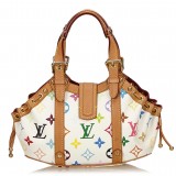 Louis Vuitton Vintage - Theda PM Bag - White Multi - Leather with Monogram Canvas Handbag - Luxury High Quality