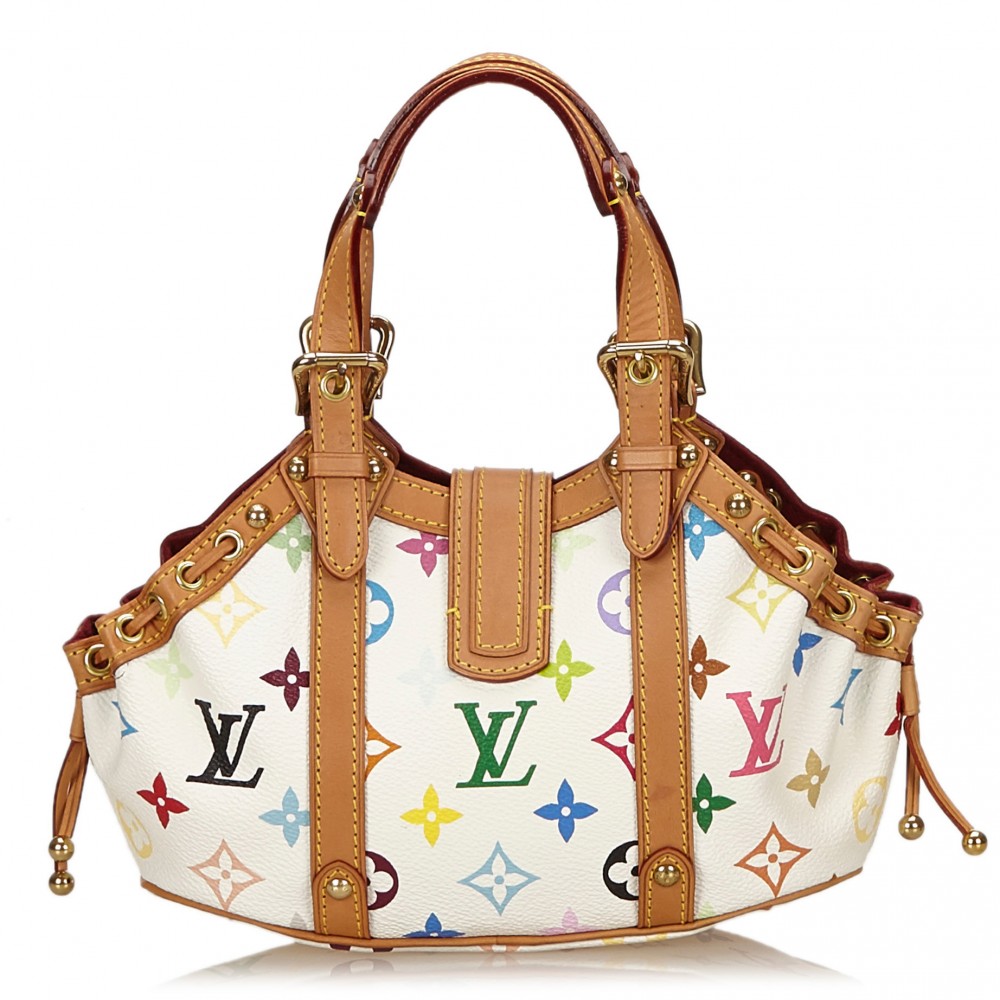 Louis Vuitton Vintage - Theda PM Bag - White Multi - Leather with Monogram Canvas Handbag ...