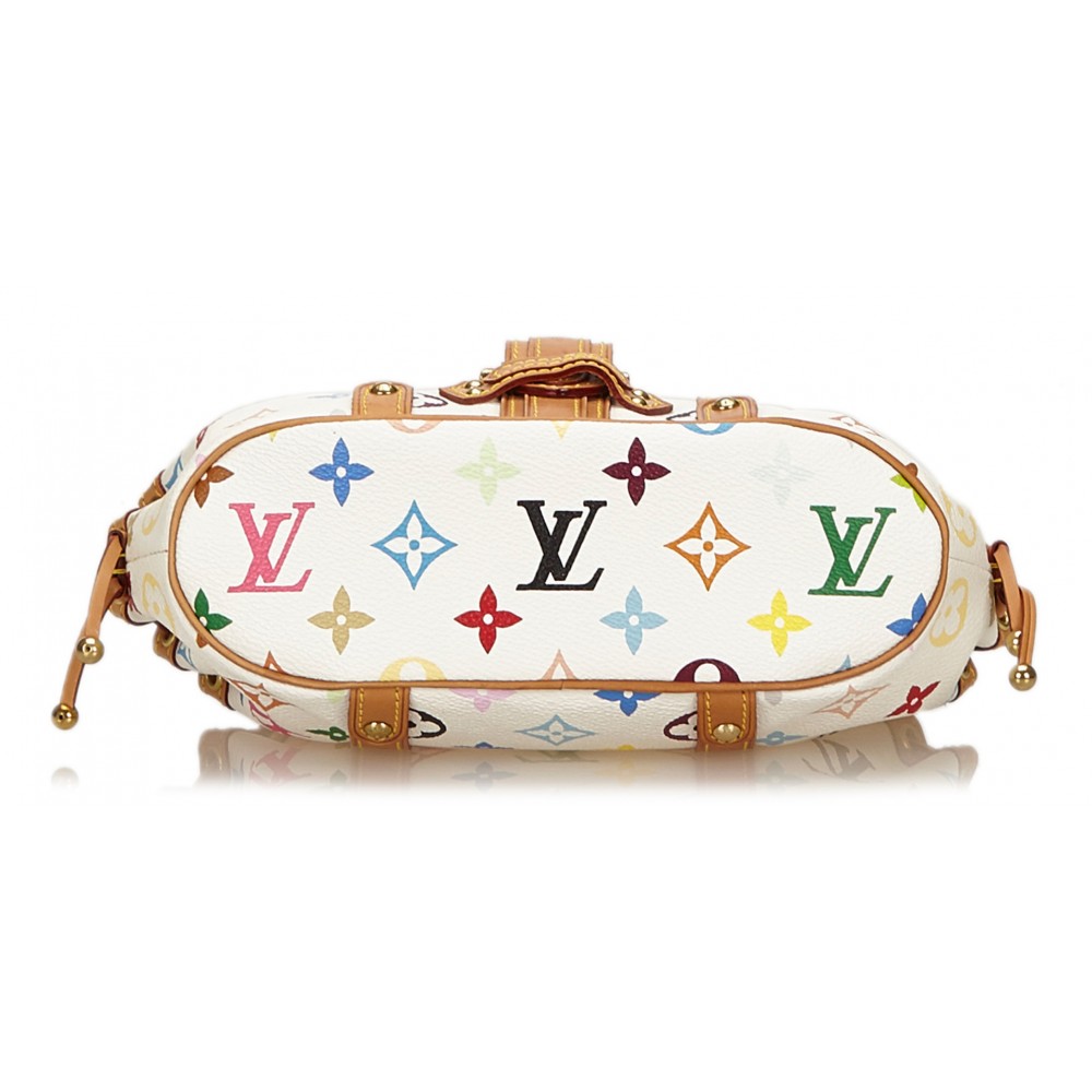 Louis Vuitton Vintage - Theda PM Bag - White Multi - Leather with Monogram Canvas Handbag ...
