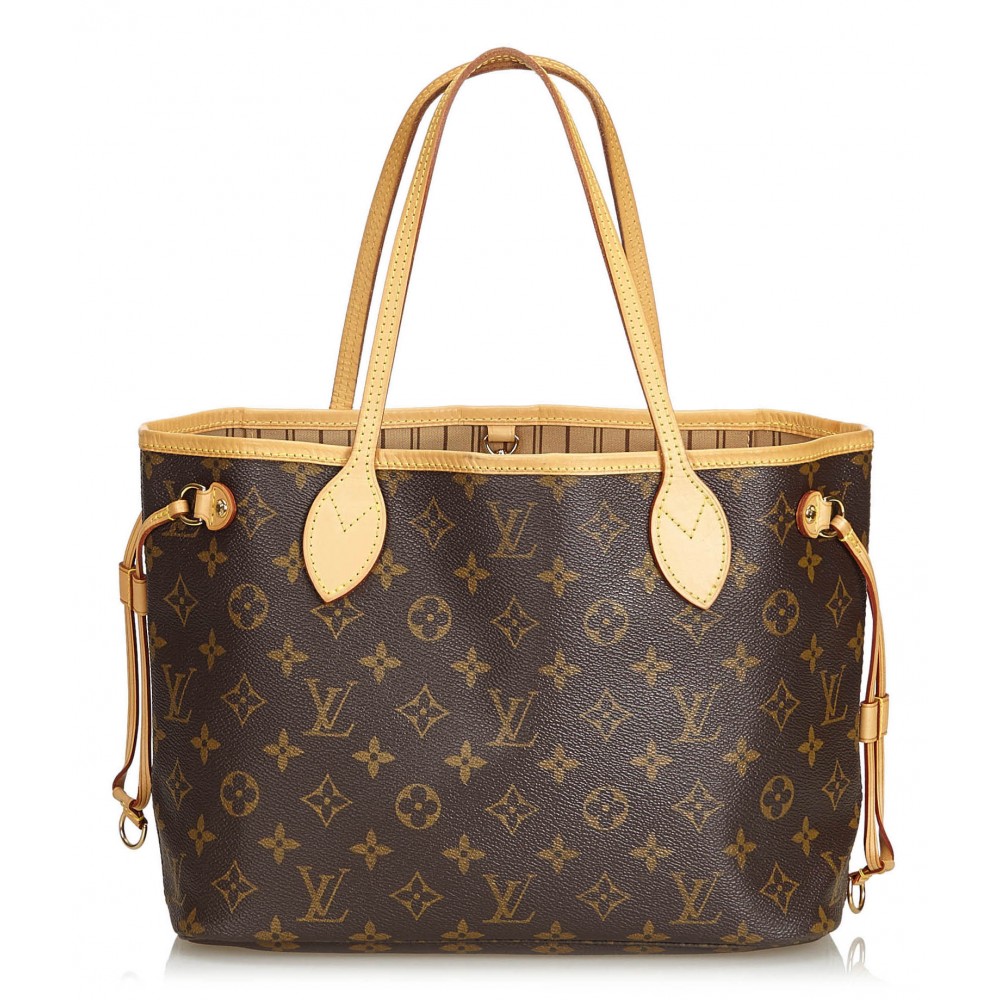 Louis Vuitton Vintage - Neverfull PM Bag - Marrone - Borsa in Pelle e Tela Monogramma - Alta ...