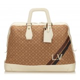 Louis Vuitton Vintage - Mini Lin Initiales Isfahan Travel Bag - Brown Camel - Fabric and Leather Handbag - Luxury High Quality