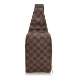 Louis Vuitton Vintage - Damier Ebene Geronimos Bag - Marrone - Borsa a Tracolla in Pelle e Tela Monogramma - Alta Qualità Luxury