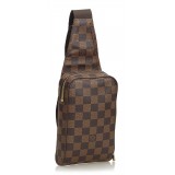 Louis Vuitton Vintage - Damier Ebene Geronimos Bag - Marrone - Borsa a Tracolla in Pelle e Tela Monogramma - Alta Qualità Luxury