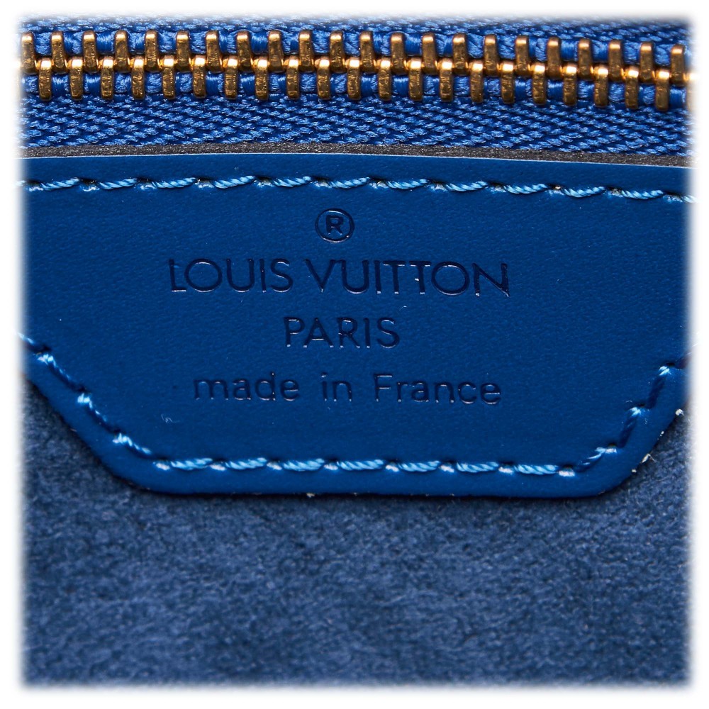 Vintage Louis Vuitton Lussac Blue Epi Leather Large Shoulder Bag