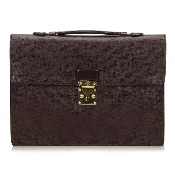 Louis Vuitton Vintage - Serviette Kourad Briefcase - Black - Leather and Taiga Leather Briefcase - Luxury High Quality