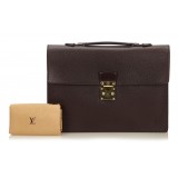 Louis Vuitton Vintage - Serviette Kourad Briefcase - Black - Leather and Taiga Leather Briefcase - Luxury High Quality