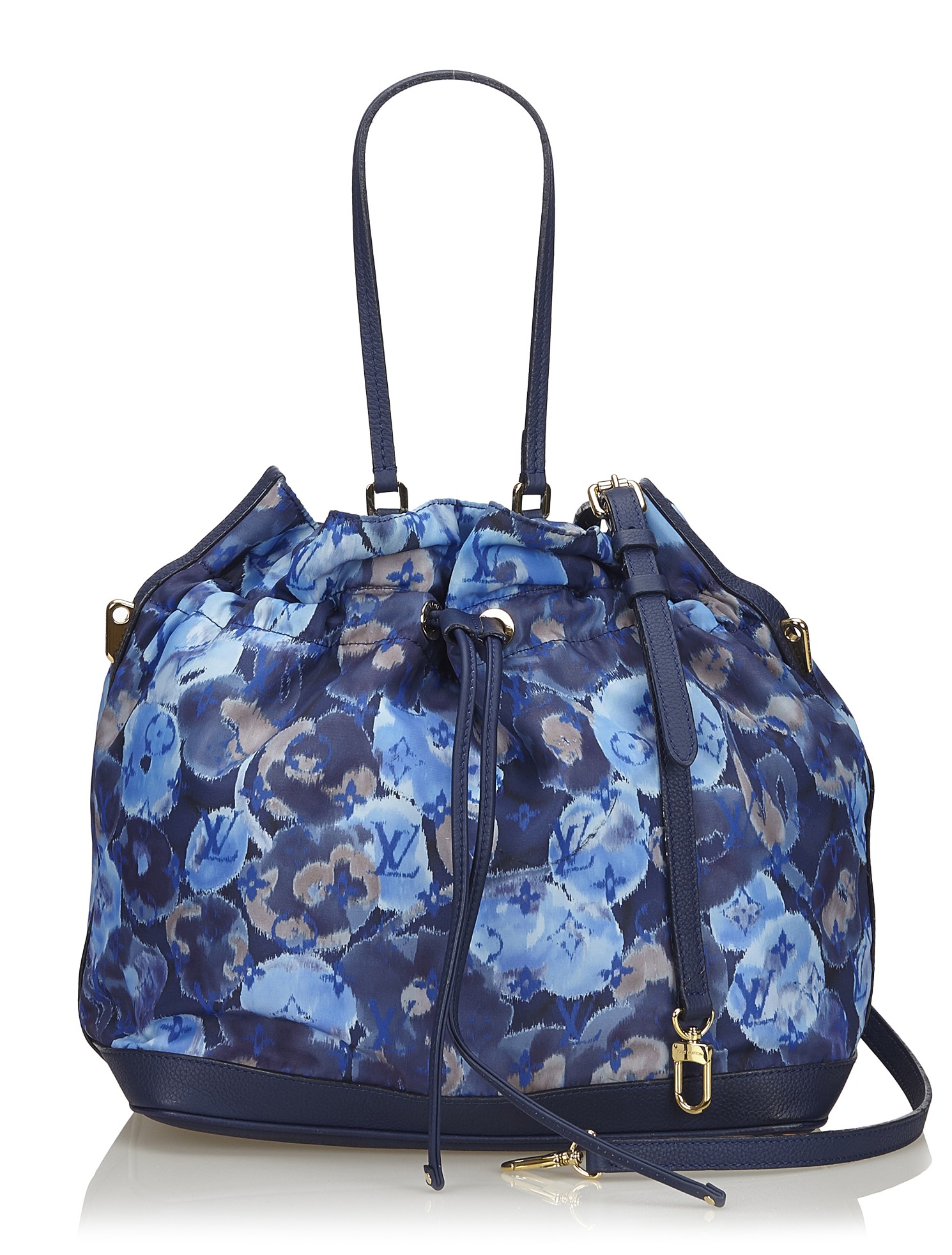 Neverfull Louis Vuitton Handbags Blue Eggshell Leather Cloth ref