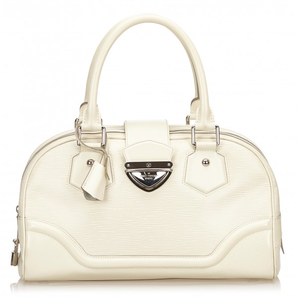 Louis Vuitton Vintage - Epi Bowling Montaigne GM Bag - Bianco Avorio - Borsa in Pelle Epi e Pelle - Alta Qualità Luxury