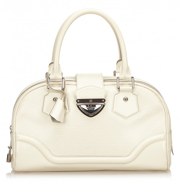 Louis Vuitton Vintage - Epi Bowling Montaigne GM Bag - White Ivory - Leather and Epi Leather Handbag - Luxury High Quality