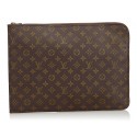 Louis Vuitton Vintage - Monogram Poche Documents Portfolio Bag - Marrone - Borsa in Pelle e Tela - Alta Qualità Luxury