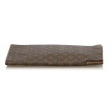 Louis Vuitton Vintage - Monogram Poche Documents Portfolio Bag - Marrone - Borsa in Pelle e Tela - Alta Qualità Luxury