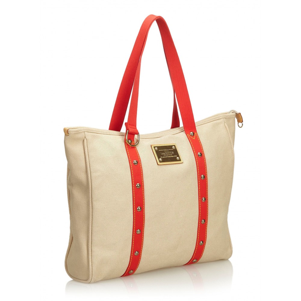 Louis Vuitton Vintage - Antigua Cabas GM Bag - Pink Rose - Canvas and Leather Handbag - Luxury ...