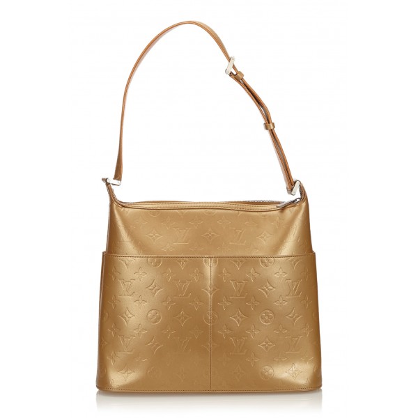 Louis Vuitton Vintage - Monogram Mat Sutter Bag - Oro Marrone - Borsa in Pelle Vernis - Alta Qualità Luxury