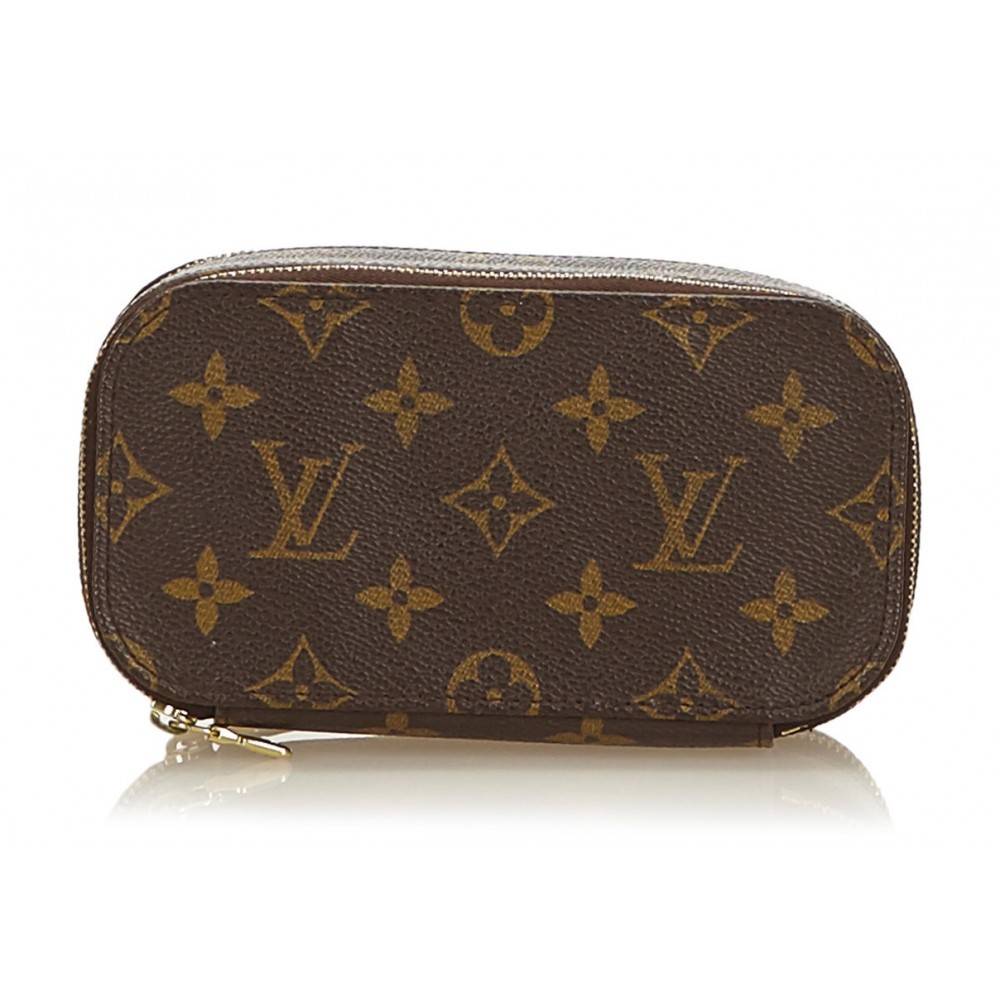 Vintage Louis Vuitton Monogram Brown Trousse Blush Cosmetic Case