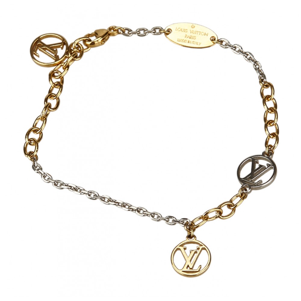 Louis Vuitton Vintage - Logomania Bracelet - Oro Argento - Bracciale LV -  Alta Qualità Luxury - Avvenice