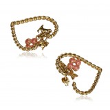 Louis Vuitton Vintage - Sweet Monogram in My Heart Hoop Earrings - Gold Pink - LV Earrings - Luxury High Quality