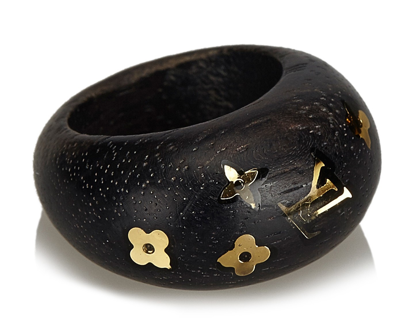 Louis Vuitton Wood Gold Tone Bangle Bracelet