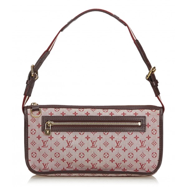 Pre-owned Louis Vuitton Cherry Monogram Mini Lin Kathleen Pochette Bag In  Burgundy