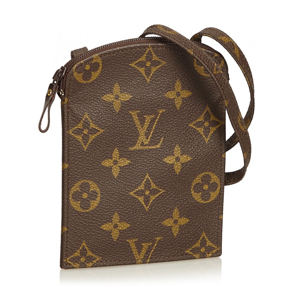Louis Vuitton Vintage - Monogram Pochette Secret Passport Holder - Brown - Monogram Canvas and ...