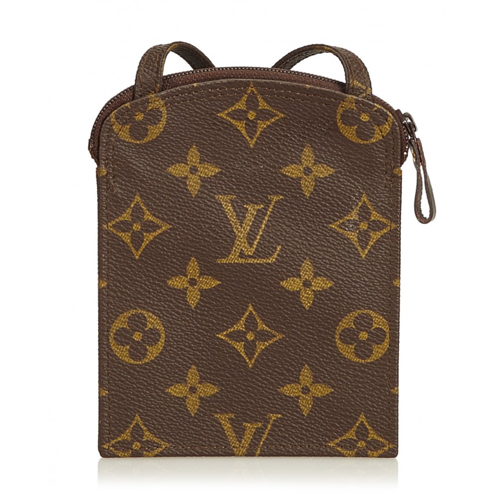 Louis Vuitton Vintage - Monogram Pochette Secret Passport Holder - Brown - Monogram Canvas and ...