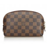 Louis Vuitton Vintage - Damier Ebene Cosmetic Pouch - Brown - Damier Canvas and Leather Handbag - Luxury High Quality